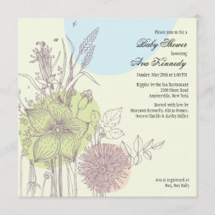 Wild Flowers Baby Shower Invitation