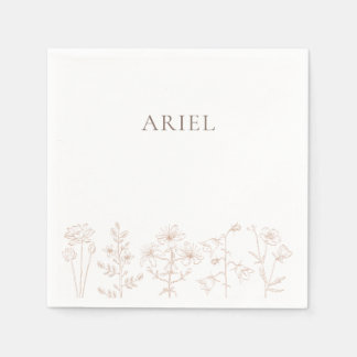 Wild flowers birthday party elegant paper napkins 