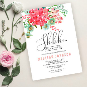 Wild Flowers   Birthday Surprise Party Invitation