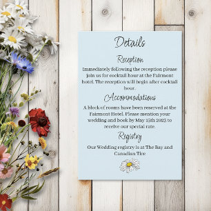 Wild Flowers Blue Mushrooms Enclosure Card