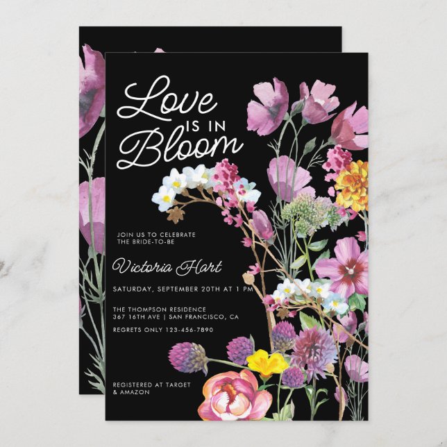 Wild Flowers |  Boho Bridal Shower Invitation (Front/Back)