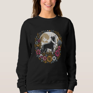Wild Flowers Border Collie Pet - Dog Breed Floral Sweatshirt