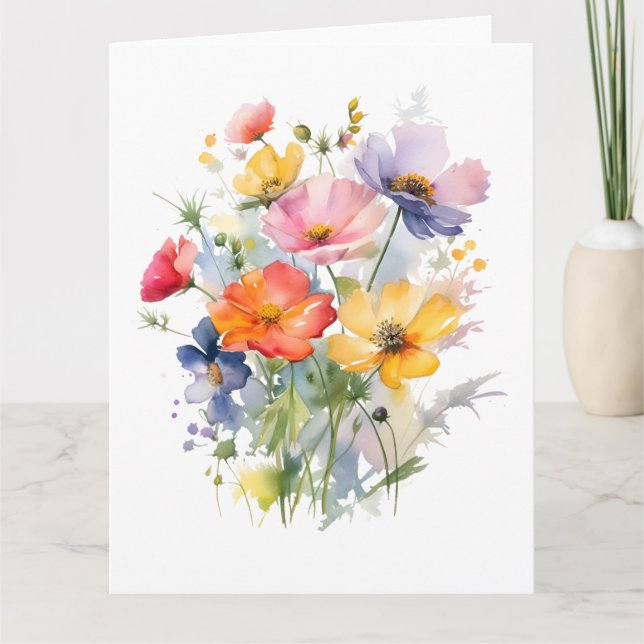 Wild Flowers Botanical  Card (Front)