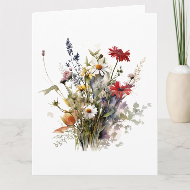 Wild Flowers Botanical  Card (Front)