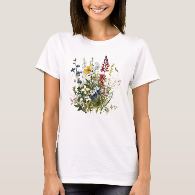 Wild Flowers Botanical Flower Nature Colorfull  T-Shirt (Front)