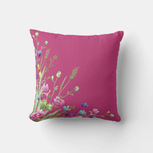 Wild Flowers Botanical Pink Cushion