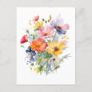 Wild Flowers Botanical Postcard