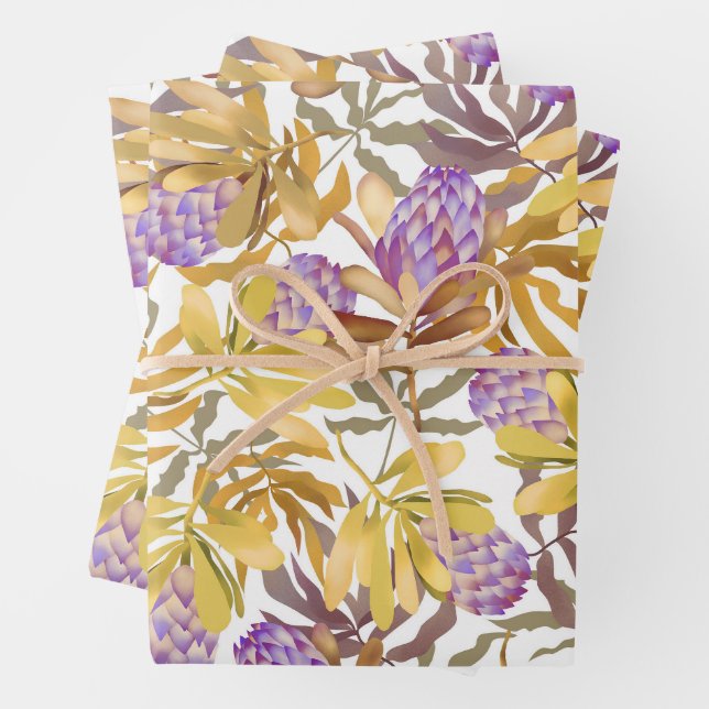 Wild Flowers Botanical Wrapping Paper Sheet (In situ)