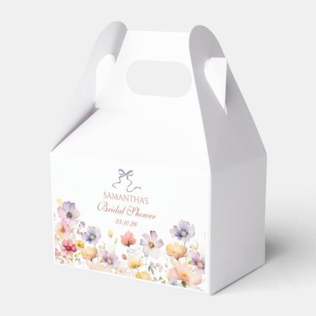Wild Flowers Bridal Shower Favour Box (Front Side)