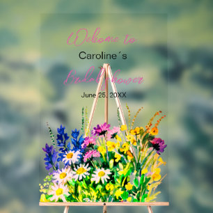 Wild flowers bridal shower sign