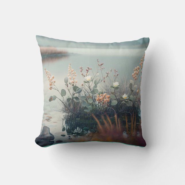 Wild Flowers Calm Tranquil Nature Peaceful Season  Cushion (Front)