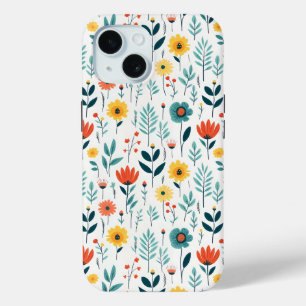 Wild Flowers Colourful Pattern iPhone 15 Case