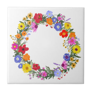 Wild Flowers Coster Glass Coaster Ceramic Tile