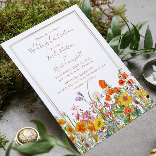 Wild Flowers Country Wedding Celebration Invitation (Creator Uploaded)