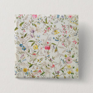 Wild flowers design for silk material, c.1790 (w/c 15 cm square badge