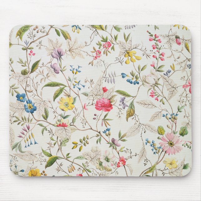 Wild flowers design for silk material, c.1790 (w/c mouse mat (Front)