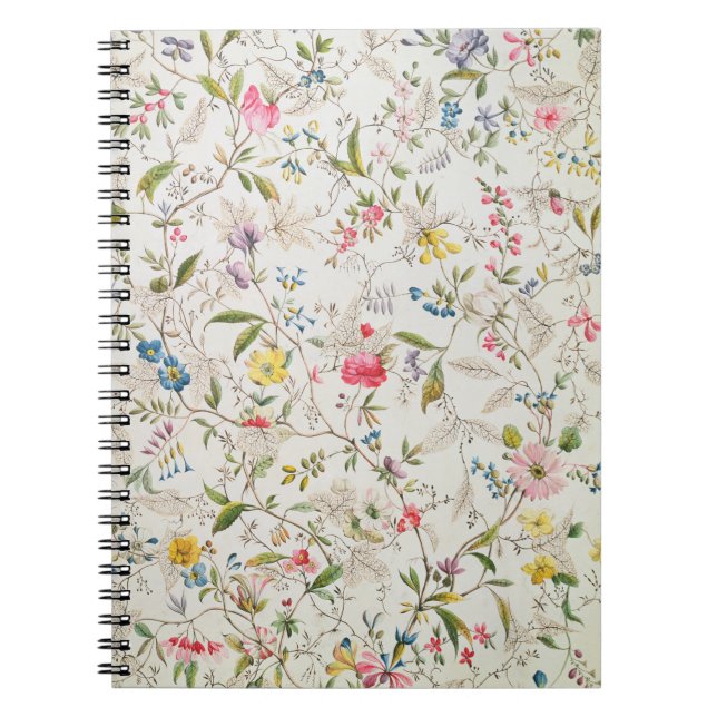 Wild flowers design for silk material, c.1790 (w/c notebook (Front)