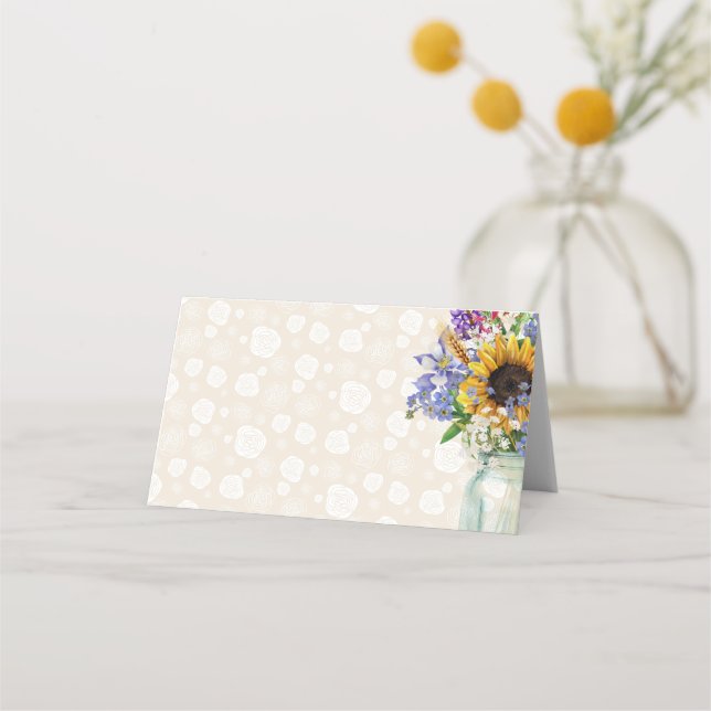 Wild Flowers Design, Place Cards (Front)