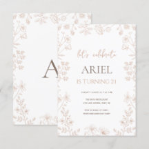 Wild flowers drawing cute floral 21st birthday