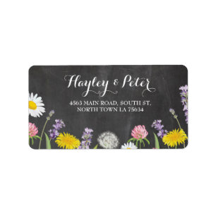 Wild Flowers Elegant Chalk Address Labels Stickers