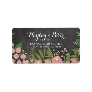 Wild Flowers Elegant Chalk Address Labels Stickers