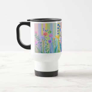 Wild Flowers Elegant Modern Art Travel Mug