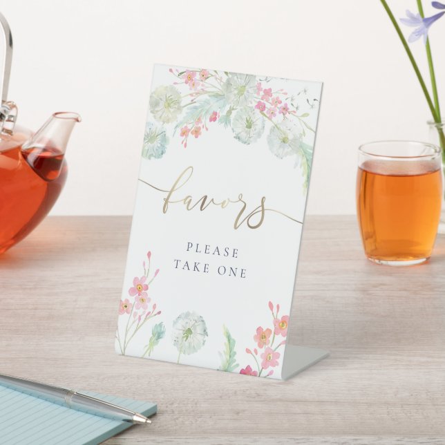 wild flowers favours pedestal sign (In SItu)