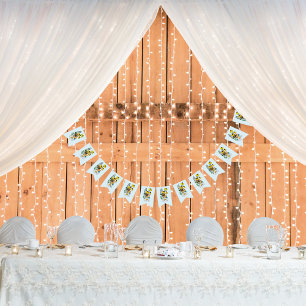 Wild Flowers Floral Blue Mushrooms Bunting