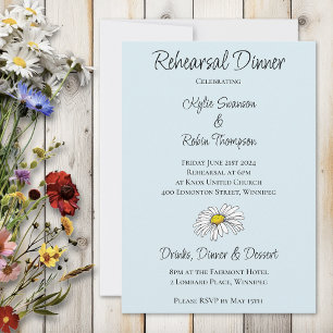 Wild Flowers Floral Blue Mushrooms Invitation