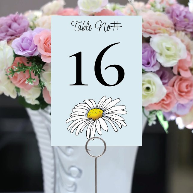 Wild Flowers Floral Blue Mushrooms Wedding Table Number (Creator Uploaded)