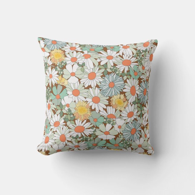 Wild flowers floral, vintage seamless pattern. cushion (Front)