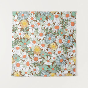 Wild flowers floral, vintage seamless pattern. tapestry