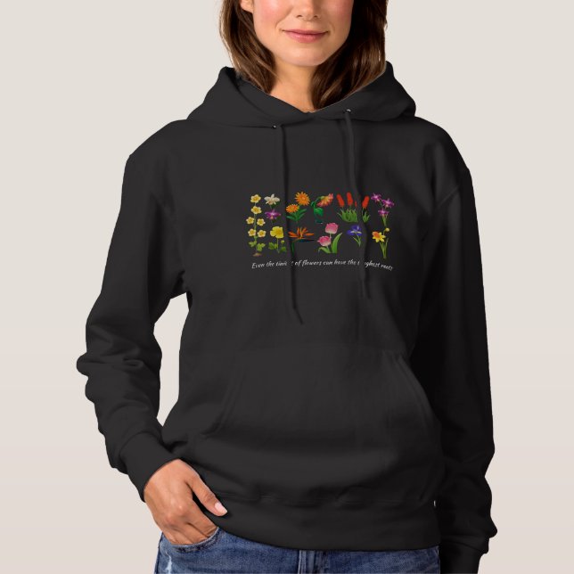 Wild Flowers Floral women and girls Hoodie (Front)