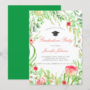 Wild Flowers Garden Graduation Party Invitation