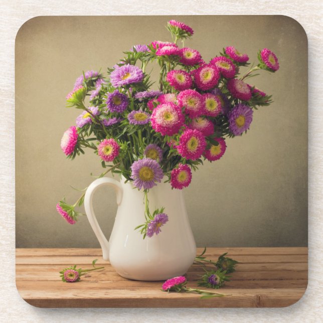 Wild Flowers in a Vase Drink Coaster (Front)
