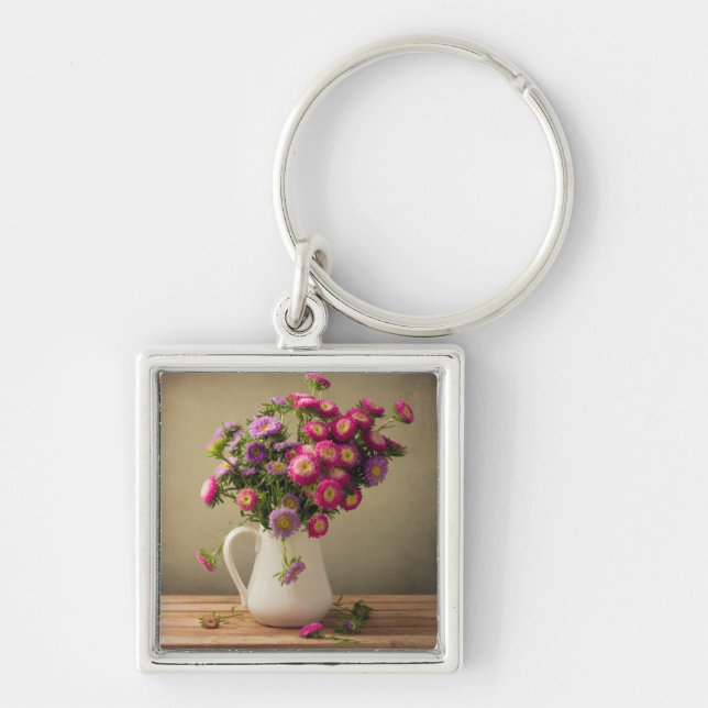 Wild Flowers in a Vase Key Chain (Front)