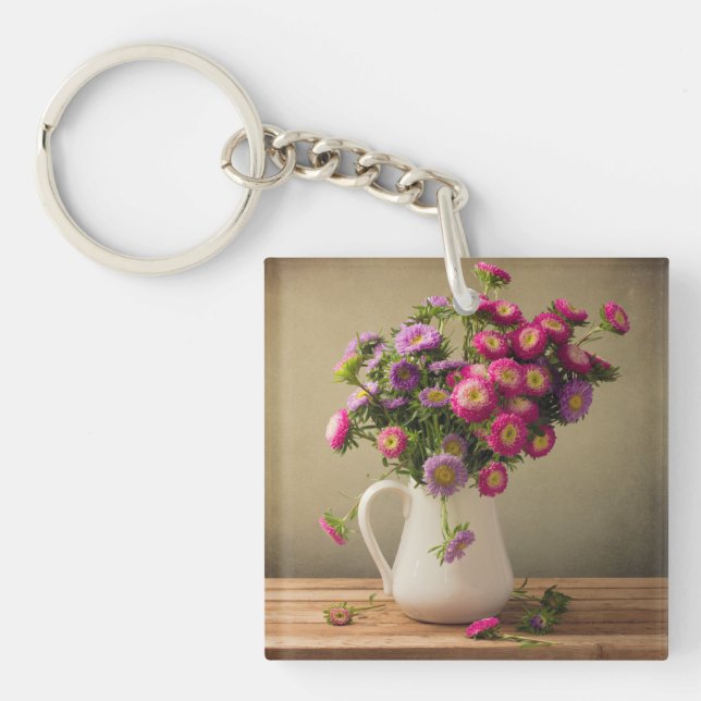 Wild Flowers in a Vase Key Chain (Front)