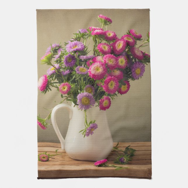 Wild Flowers in a Vase Kitchen Dish Towel (Vertical)