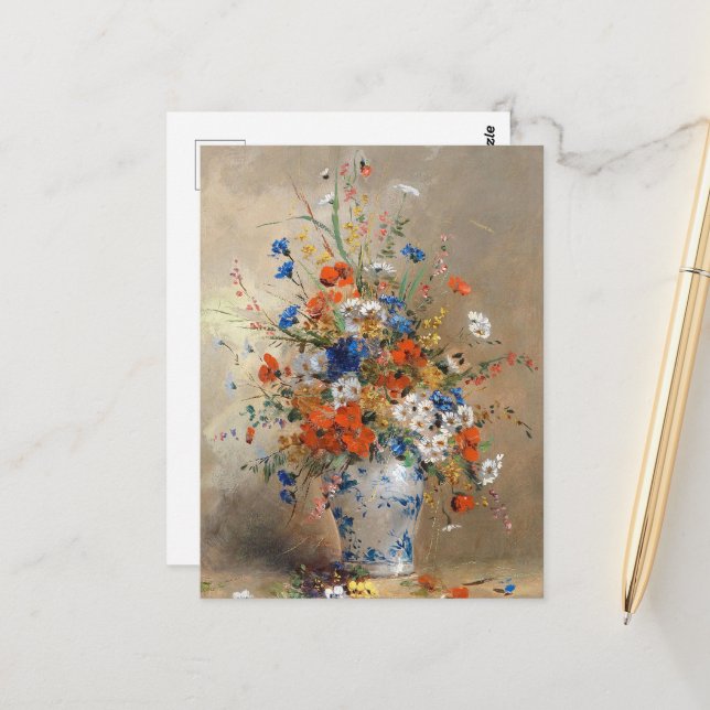 Wild flowers in a vase  postcard (Front/Back In Situ)