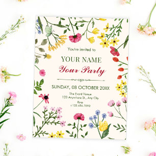 Wild flowers invitation