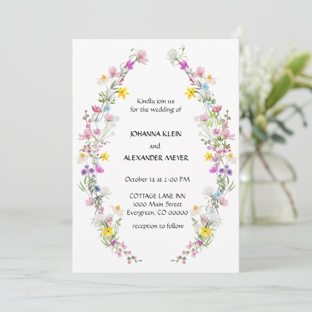 wild flowers invitation (Standing Front)