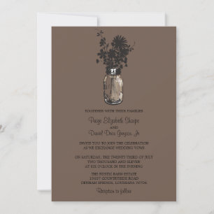 Wild flowers & Mason Jar Wedding Invitations