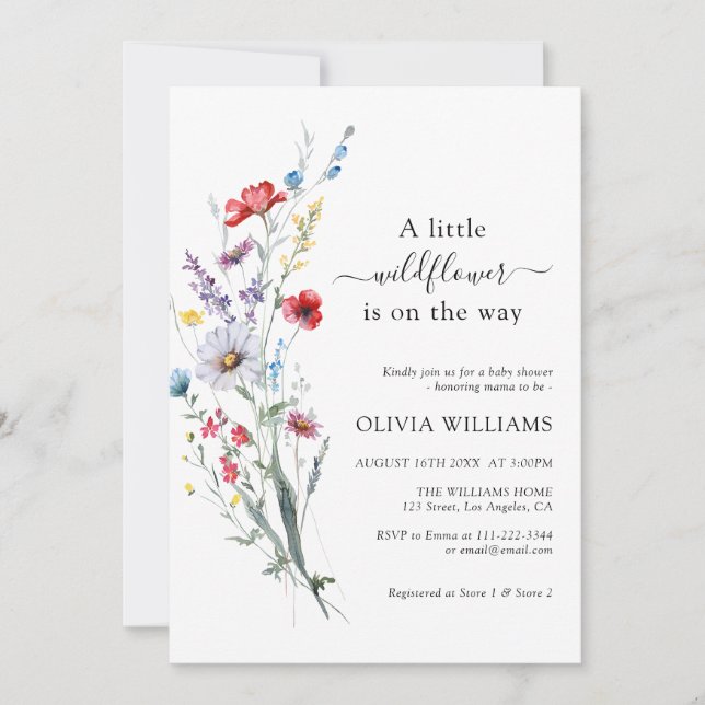 Wild Flowers Meadow Baby Shower Invitation (Front)