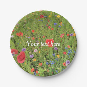 Wild flowers mix Custom Paper Plates 7 in