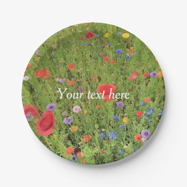 Wild flowers mix Custom Paper Plates 7 in (Front)