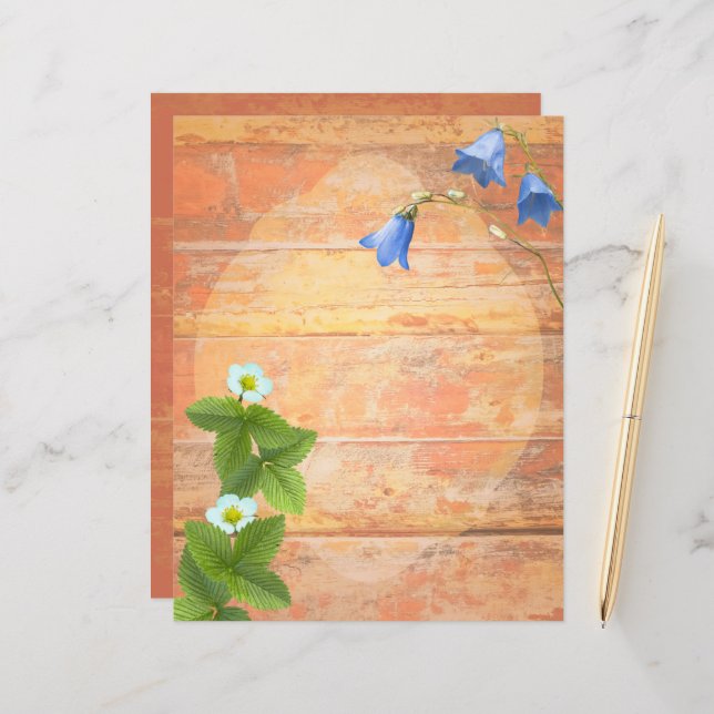Wild flowers on a worn board background (Front/Back In Situ)