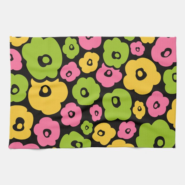 Wild Flowers Pattern Tea Towel (Horizontal)