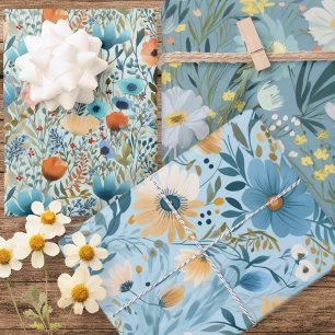 Wild Flowers Pattern Wrapping Paper Sheet
