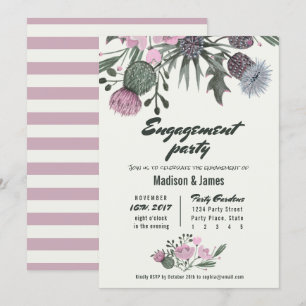 Wild Flowers pink Engagement Party Invitations