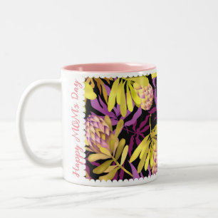 Wild Flowers Protea Purple Two-Tone Coffee Mug